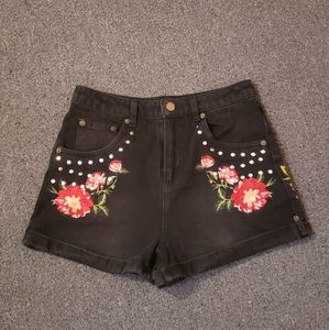 Floral Embroidered Shorts